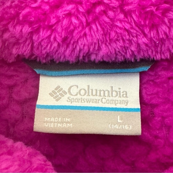 COLUMBIA Fire Side Sherpa Full Zip Fleece Jacket Magenta Pink Warm Style 1896811 - Picture 2 of 13